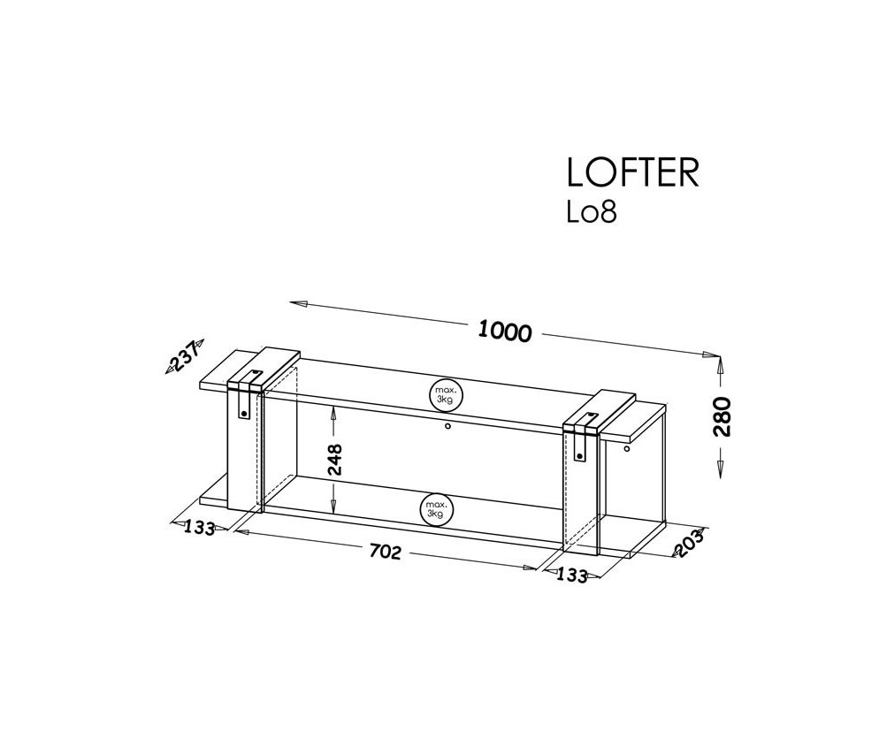 Półka wisząca Lofter 08