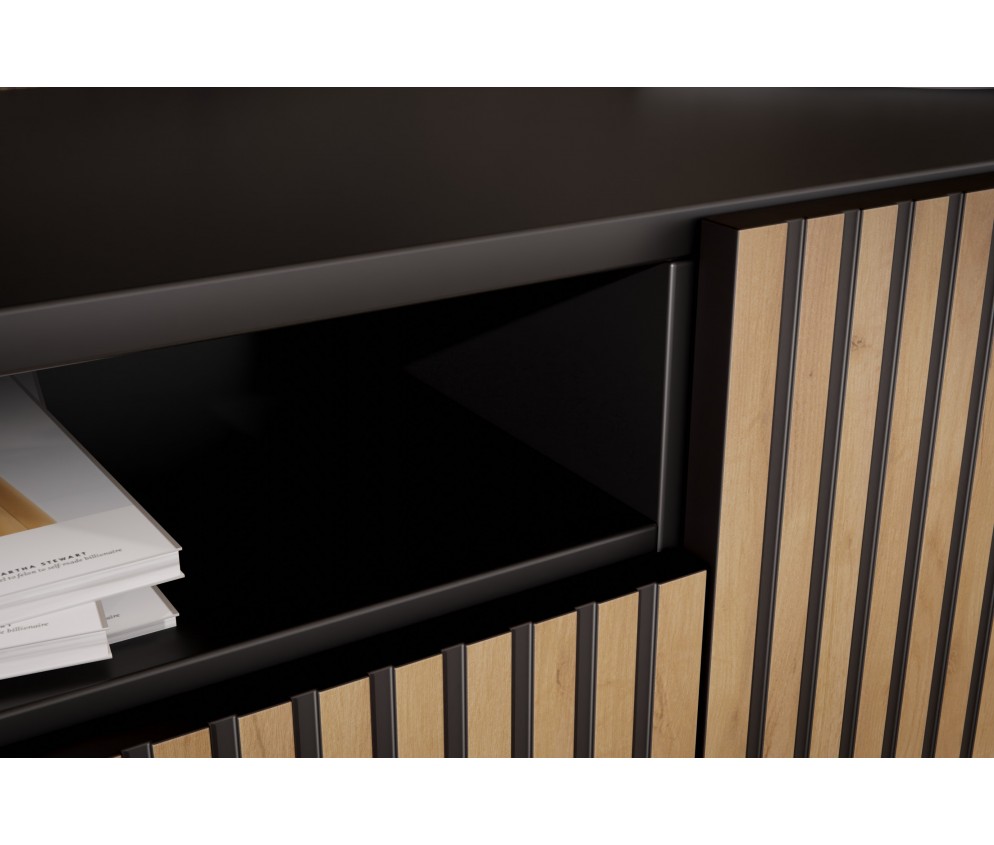 RTV Cora Dąb Craft Złoty/Czarny Mat Wisząca/Stojąca