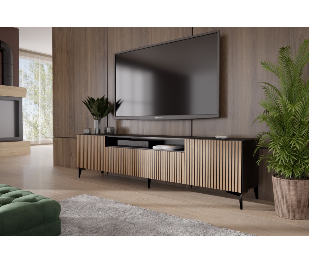 RTV Cora Dąb Craft Złoty/Czarny Mat Wisząca/Stojąca