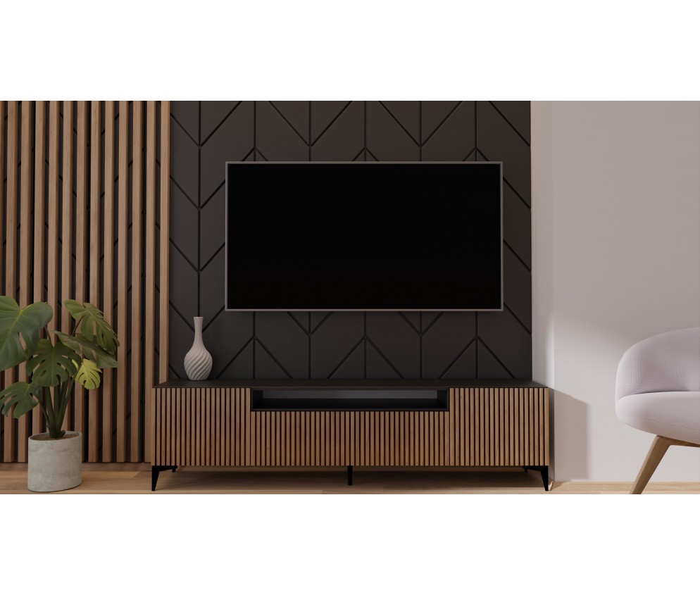 RTV Cora Dąb Craft Złoty/Czarny Mat Wisząca/Stojąca