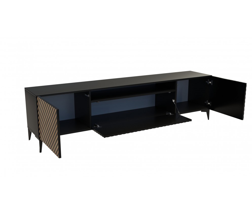 RTV Sento Dąb Craft Złoty/Czarny Mat Wisząca/Stojąca