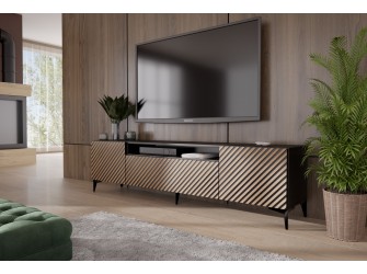 RTV Sento Dąb Craft Złoty/Czarny Mat Wisząca/Stojąca