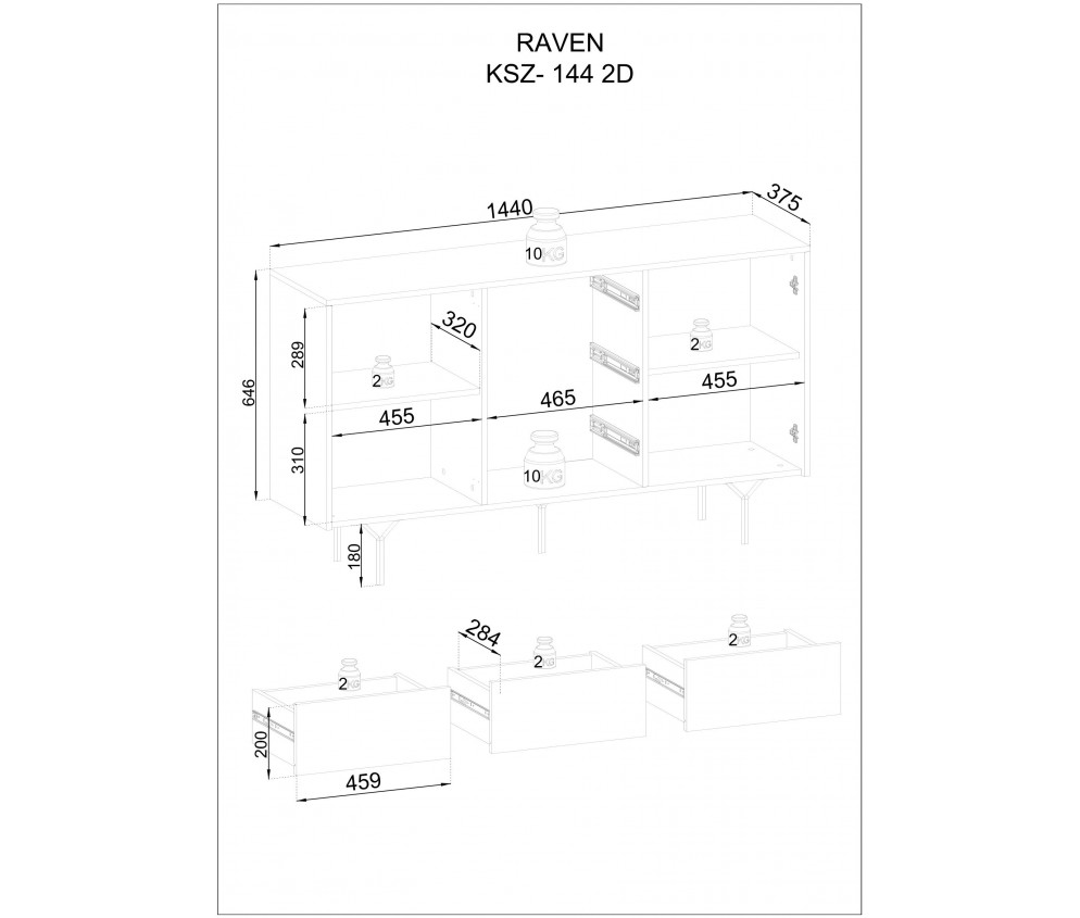 Komoda 144 2d Olivia