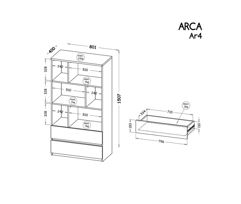 Regał Ar 04 2 kolory