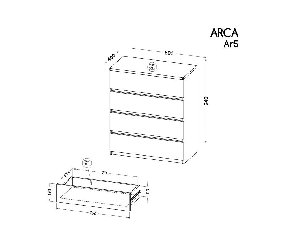 Komoda Ar 05 2 kolory
