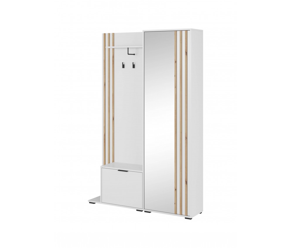 Garderoba Telo biały+dąb artisan
