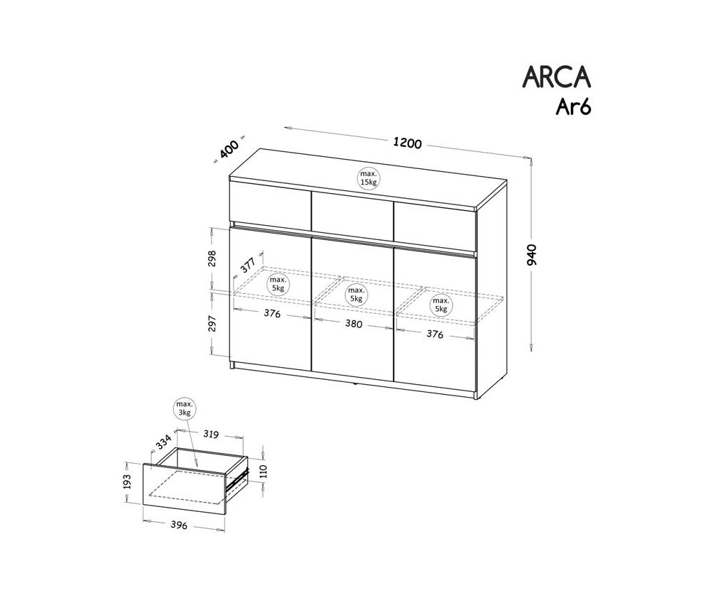 Komoda Ar 06 2 kolory