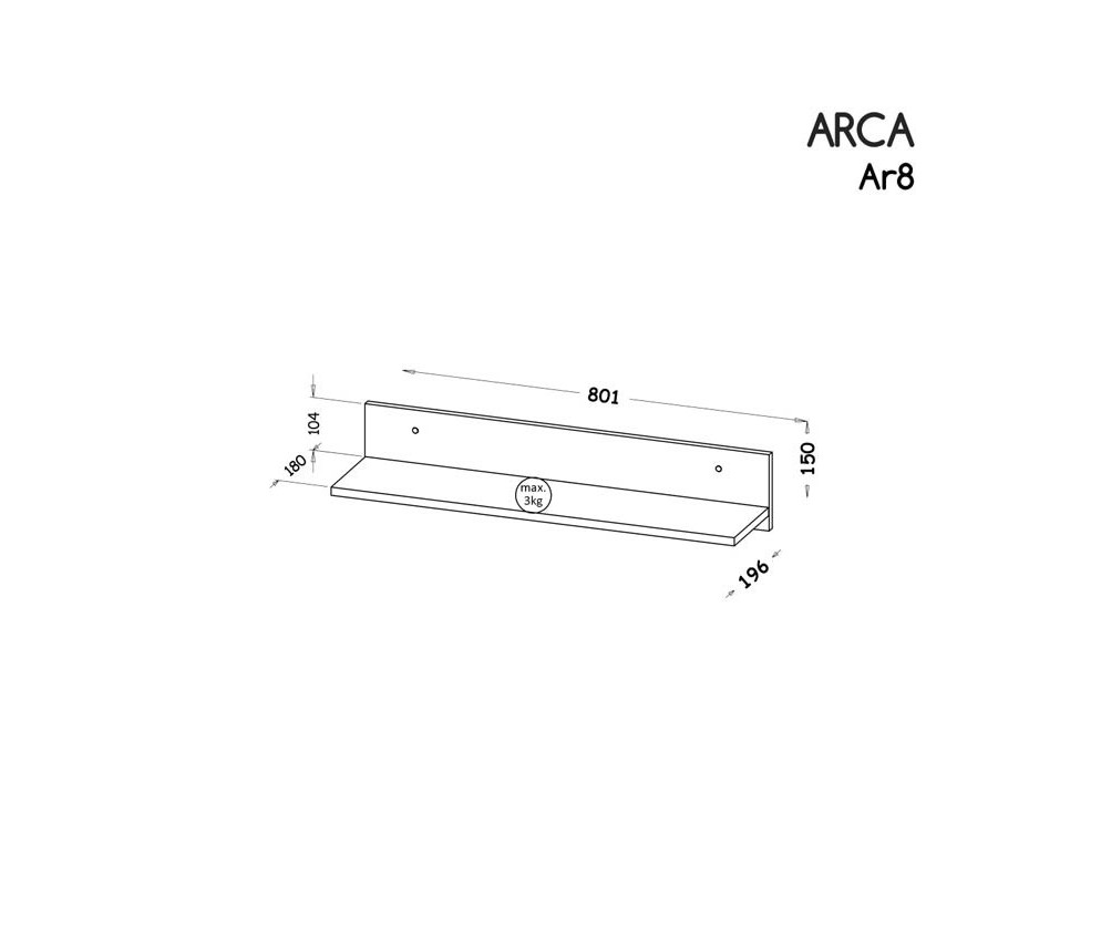Półka wisząca Ar 08 2 kolory