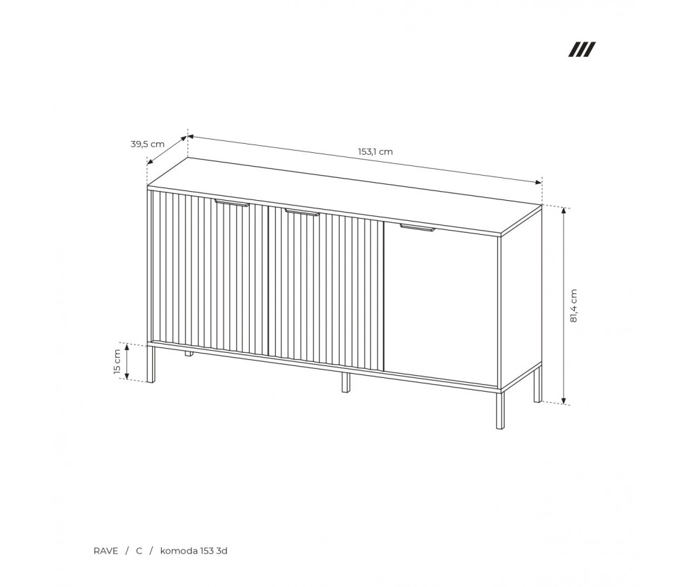 Komoda 153 Martina bez szuflad