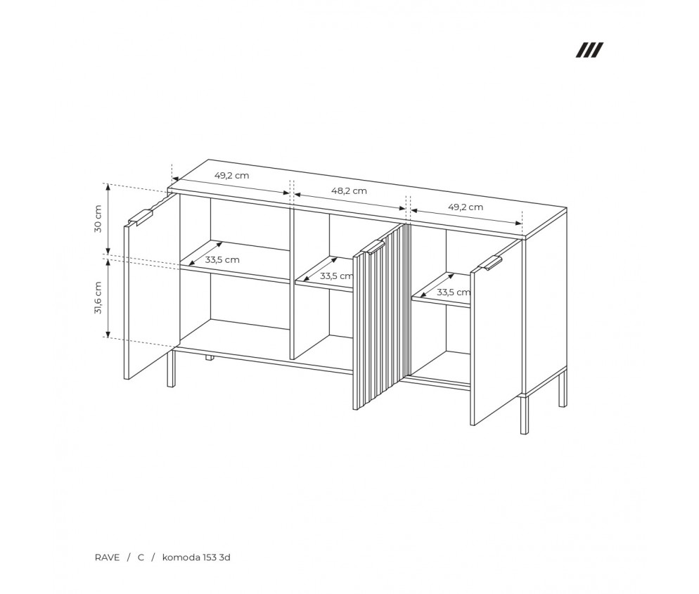 Komoda 153 bez szuflad Martina beż