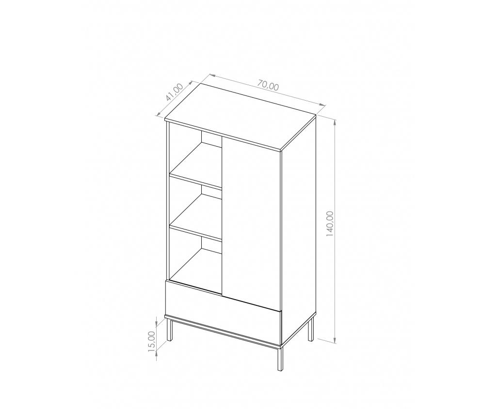 Regał Amelia hikory