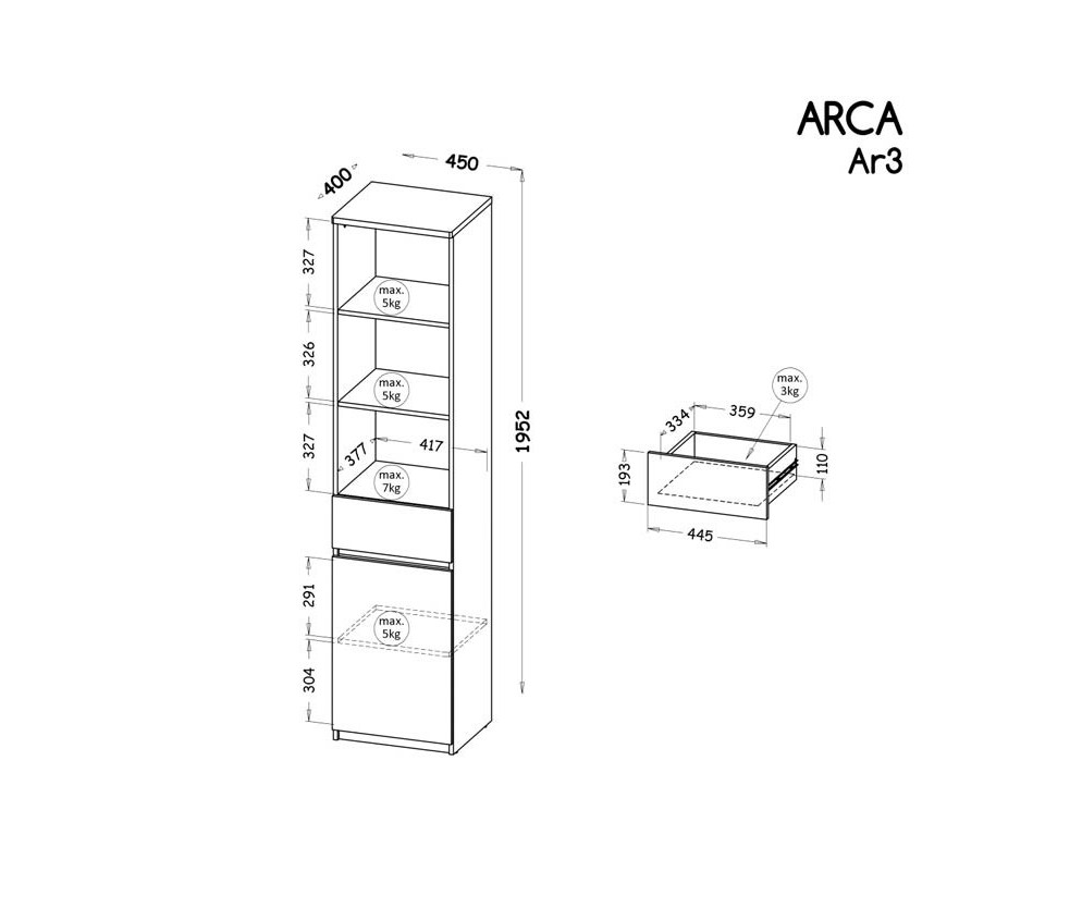 Regał Ar 03 2 kolory