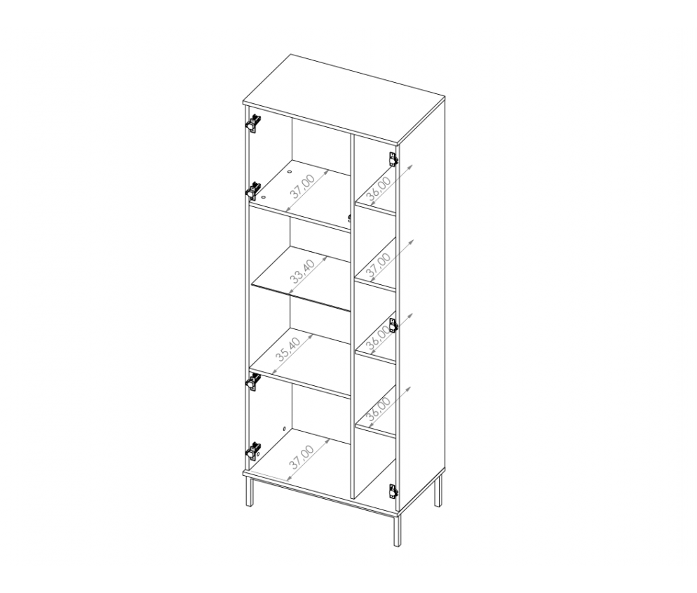 Witryna Aria Jesion Portland Czarny