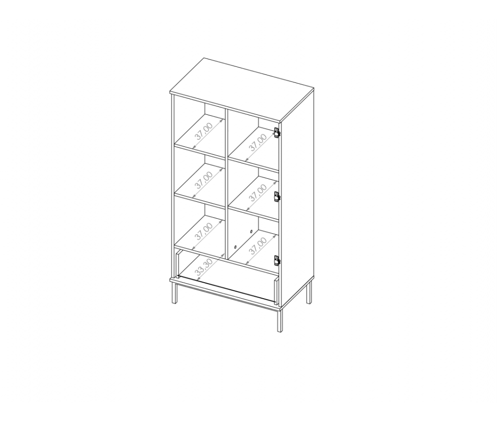 Komoda 70/140 Aria Jesion Portland Czarny