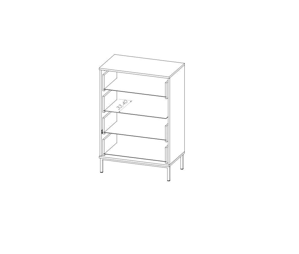 Komoda 70 Aria Jesion Portland Czarny