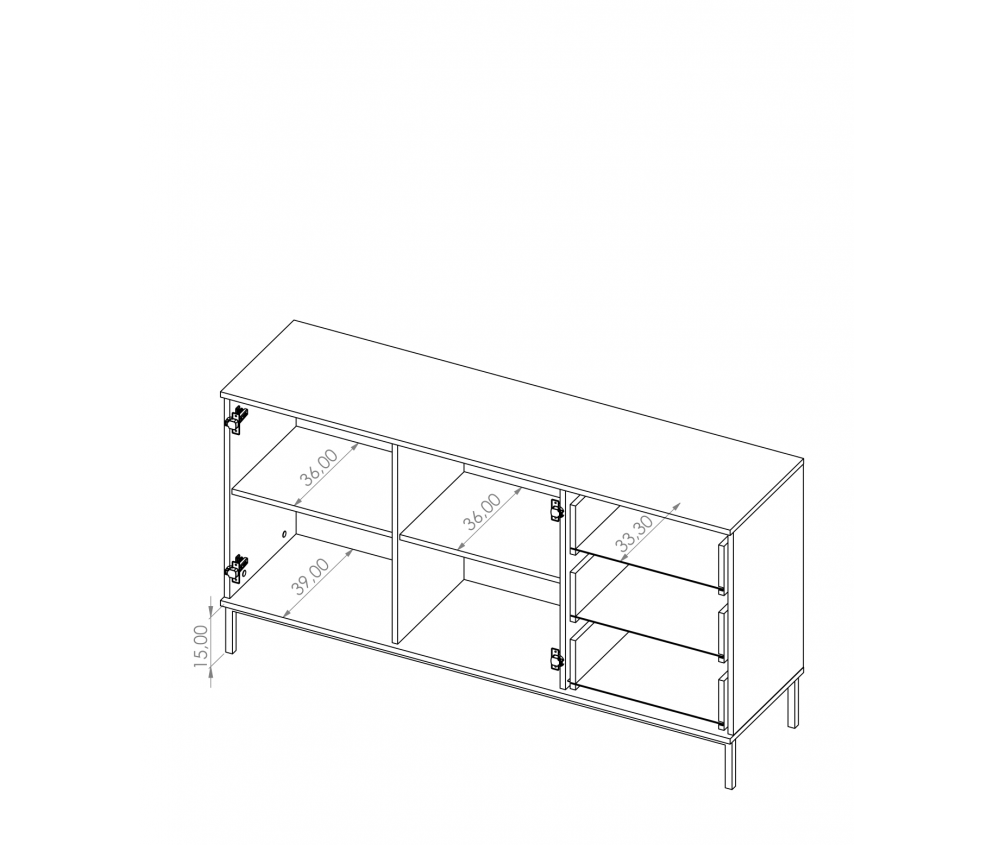 Komoda Aria Jesion Portland Czarny