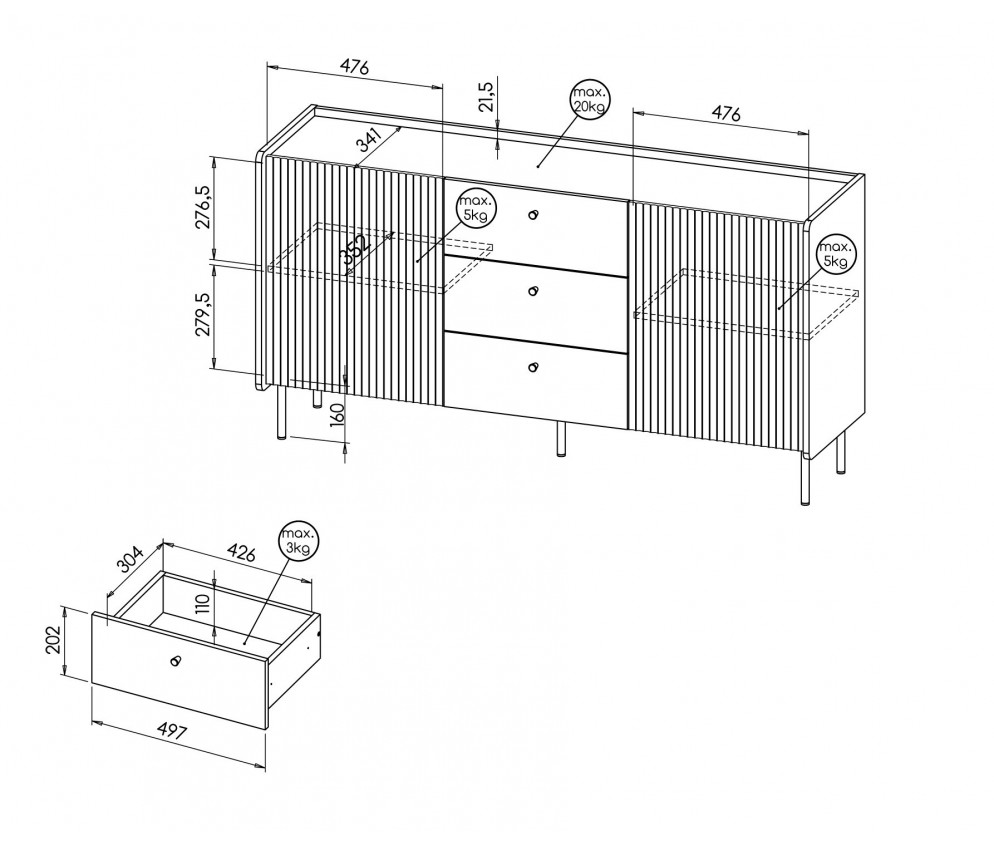 Komoda mała Presto P5