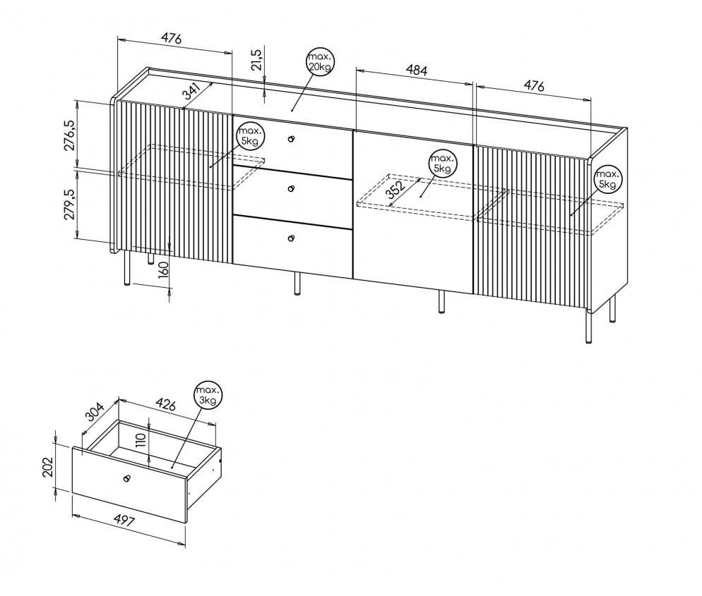 Komoda duża Presto P6