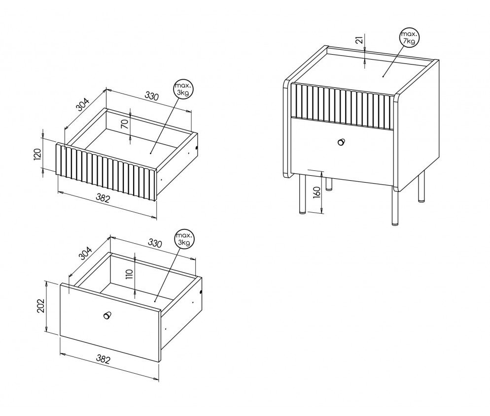 Stolik nocny Presto P12