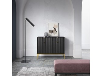 Komoda Viva 104 Czarny Mat/Złote stelaż