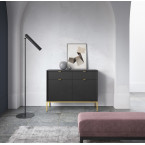 Komoda Viva 104 Czarny Mat/Złote stelaż