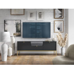 Stolik RTV Viva 154 Czarny Mat/Złoty stelaż