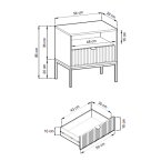 Stolik Nocny Viva Czarny Mat/Złoty stelaż