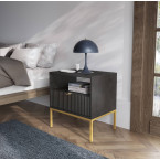 Stolik Nocny Viva Czarny Mat/Złoty stelaż