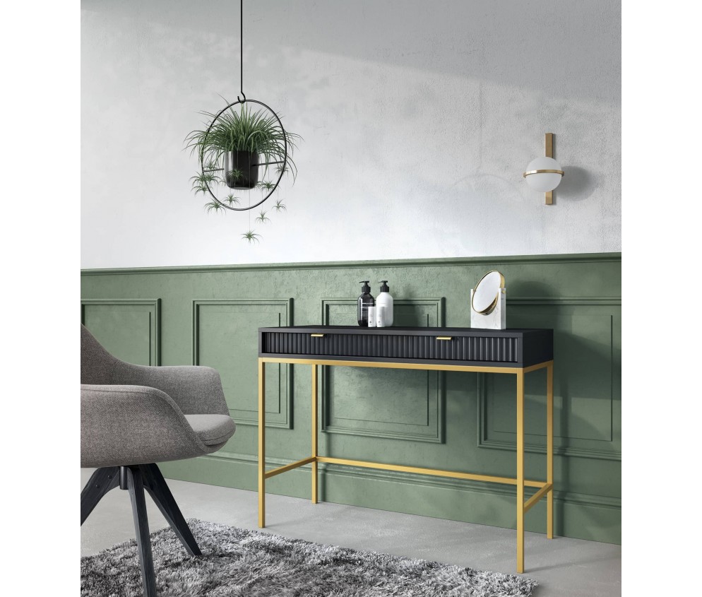 Toaletka Viva 104 Czarny Mat/Złoty stelaż