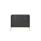 Komoda Viva 104 Czarny Mat/Złote stelaż