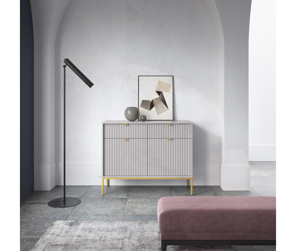 Komoda Viva 104 Szary Mat/Złoty stelaż