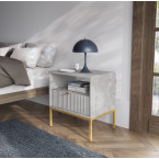 Stolik Nocny Viva Szary Mat/Złoty stelaż