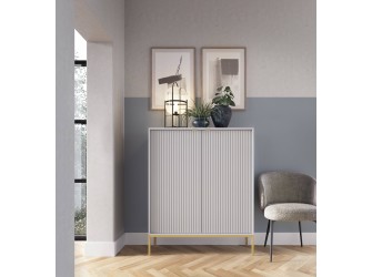 Komoda Viva 2D 104 Szary Mat/Złoty stelaż