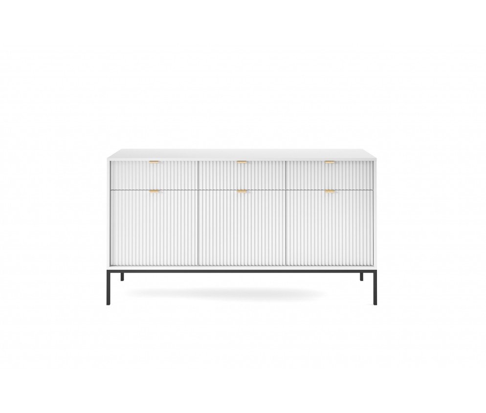 Komoda Viva 154 Biały Mat/Czarny stelaż