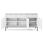 Komoda Viva 154 Biały Mat/Czarny stelaż