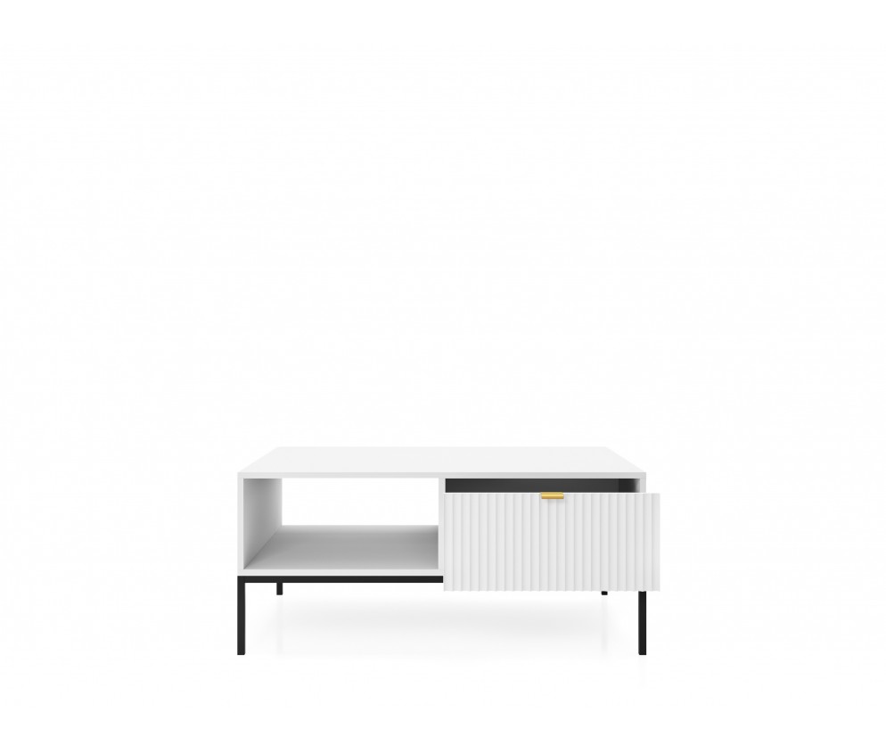 Ława Viva 104 Biały Mat/Czarny stelaż