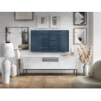 Stolik RTV Viva 154 Biały Mat/Czarny stelaż