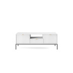 Stolik RTV Viva 154 Biały Mat/Czarny stelaż