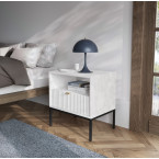 Stolik Nocny Viva Biały Mat/Czarny stelaż