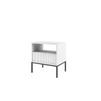 Stolik Nocny Viva Biały Mat/Czarny stelaż