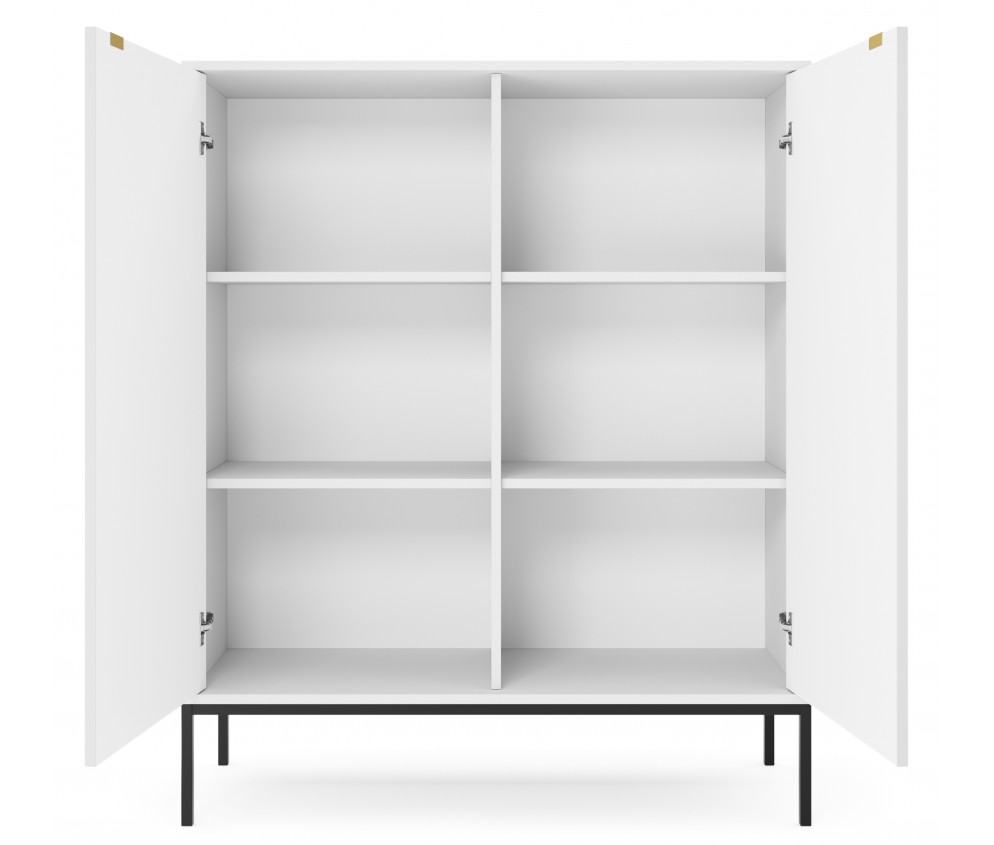 Komoda Viva 2D 104 Biały Mat/Czarny stelaż