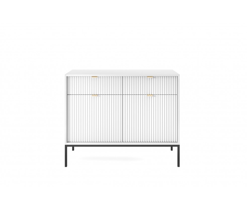 Komoda Viva 104 Biały Mat/Czarny stelaż