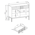 Komoda Viva 104 Biały Mat/Złoty stelaż