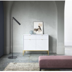 Komoda Viva 104 Biały Mat/Złoty stelaż