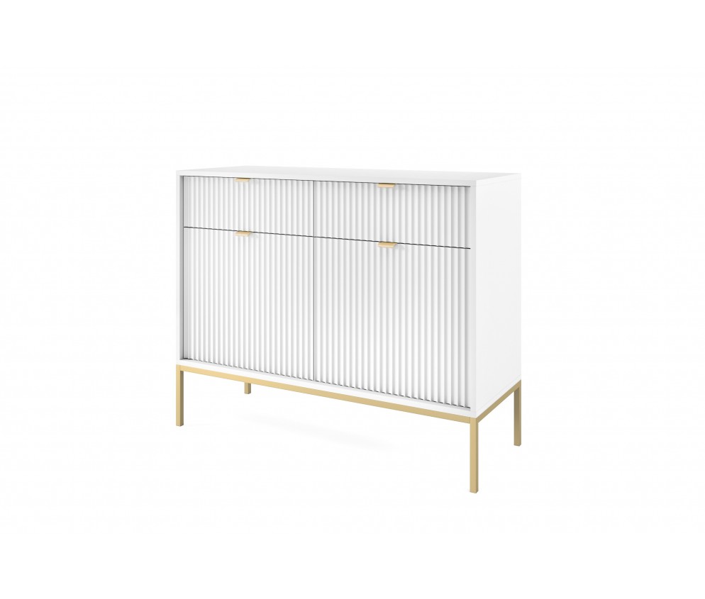 Komoda Viva 104 Biały Mat/Złoty stelaż