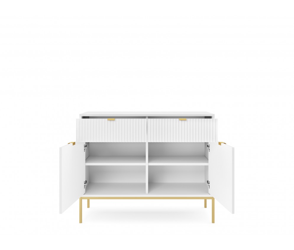 Komoda Viva 104 Biały Mat/Złoty stelaż