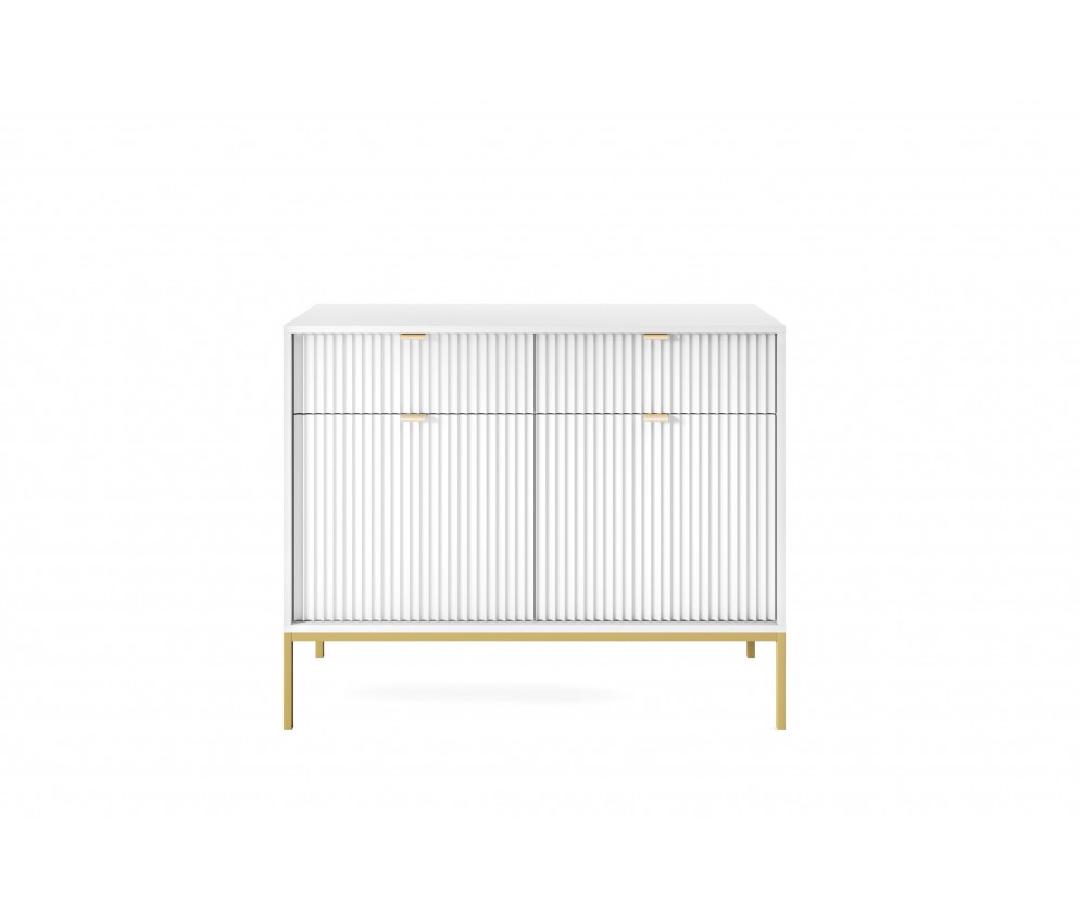 Komoda Viva 104 Biały Mat/Złoty stelaż