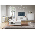 Komoda Viva 154 Biały Mat/Złoty stelaż