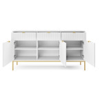 Komoda Viva 154 Biały Mat/Złoty stelaż