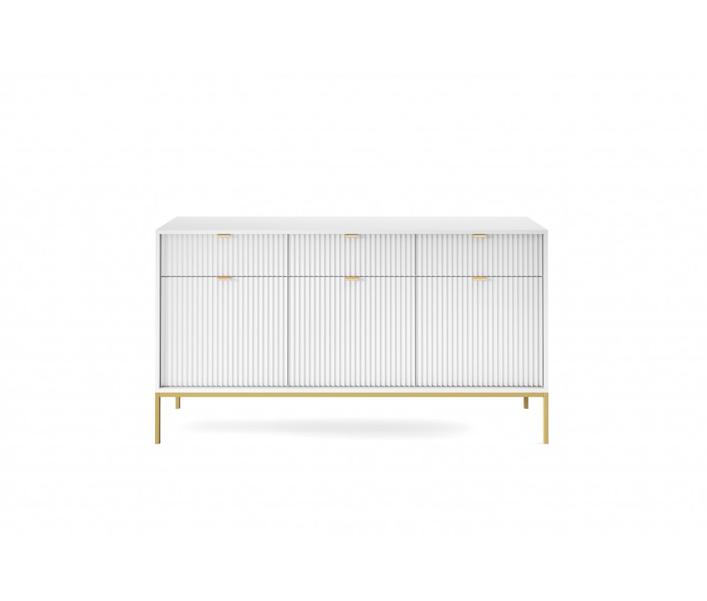 Komoda Viva 154 Biały Mat/Złoty stelaż